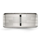 Stainless Steel Polished and Textured 10mm Band