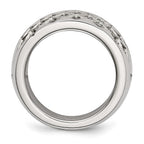 Stainless Steel White CZs Polished Ring