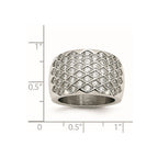 Stainless Steel White CZs Polished Ring