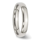 Chisel Stainless Steel Polished 4mm Half Round Band