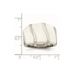 Stainless Steel White Enamel Ring