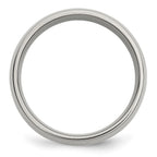 Chisel Stainless Steel with 14k Gold Inlay Polished 8mm Band