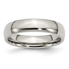 Chisel Stainless Steel Polished 5mm Half Round Band