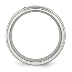 Chisel Stainless Steel Polished 1/6 Carat Black Diamond 8mm Flat Band
