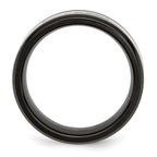 Chisel Stainless Steel Polished Black IP-plated 1/4 Carat Black Diamond 9mm Band