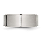 Chisel Stainless Steel Brushed Center Black IP-plated 1/6 Carat Diamond 9mm Band
