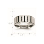 Chisel Stainless Steel Brushed Center Black IP-plated 1/6 Carat Diamond 9mm Band