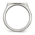 Chisel Stainless Steel Polished 1/4 Carat Black and White Diamond Ring