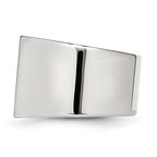Chisel Stainless Steel Polished 1/4 Carat Black and White Diamond Ring