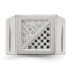 Chisel Stainless Steel Polished 1/4 Carat Black and White Diamond Ring