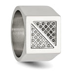 Chisel Stainless Steel Polished 1/4 Carat Black and White Diamond Ring