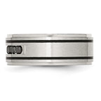 Chisel Stainless Steel Brushed and Polished Black IP-plated 1/2 Carat Black Diamond 9mm Band