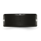 Chisel Stainless Steel Brushed Black IP-plated with Cross 9mm Band
