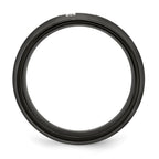 Chisel Stainless Steel Polished Black IP-plated 2pt Diamond Cross 8mm Band