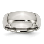 Chisel Stainless Steel Polished 7mm Half Round Band