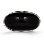 Stainless Steel Black Glass Ring
