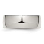 Chisel Stainless Steel Polished 8mm Half Round Band