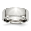 Chisel Stainless Steel Polished 8mm Half Round Band