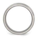 Chisel Stainless Steel Polished with Brushed Center 8mm Ridged Edge Band