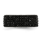 Chisel Stainless Steel Polished with Black Crystal 9mm Band
