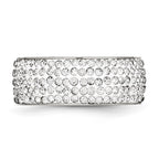 Chisel Stainless Steel Polished with Crystal 9mm Band