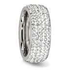 Chisel Stainless Steel Polished with Crystal 9mm Band