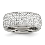 Chisel Stainless Steel Polished with Crystal 9mm Band