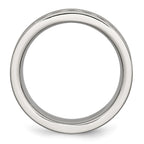 Stainless Steel w/Sawtooth Accent/Black Ceramic Center Faceted Band