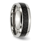 Chisel Stainless Steel Polished with Black Carbon Fiber Inlay 8mm Band