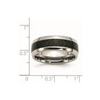 Chisel Stainless Steel Polished with Black Carbon Fiber Inlay 8mm Band