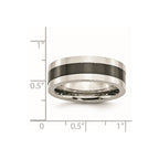 Stainless Steel Base with Polished Black Ceramic Center Band