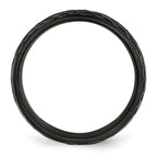 Chisel Stainless Steel Hammered Black IP-plated 8mm Band