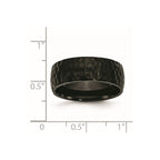 Chisel Stainless Steel Hammered Black IP-plated 8mm Band