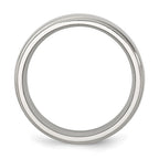 Chisel Stainless Steel Polished 8mm Grooved and Beaded Band