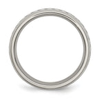 Chisel Stainless Steel Polished with Grey Carbon Fiber Inlay 6mm Band
