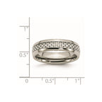 Chisel Stainless Steel Polished with Grey Carbon Fiber Inlay 6mm Band
