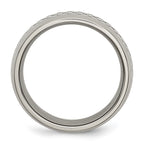 Chisel Stainless Steel Polished with Grey Carbon Fiber Inlay 8mm Band