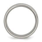 Stainless Steel Polished w/ Grey Carbon Fiber Inlay 8mm Band