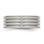 Chisel Stainless Steel Polished 8mm Grooved Band