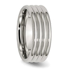 Chisel Stainless Steel Polished 8mm Grooved Band