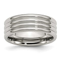 Chisel Stainless Steel Polished 8mm Grooved Band