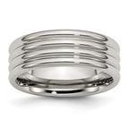 Chisel Stainless Steel Polished 8mm Grooved Band
