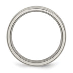 Stainless Steel Polished w/ Grey Carbon Fiber Inlay 6mm Band