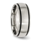 Chisel Stainless Steel Brushed with Black Rubber 8mm Band
