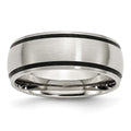 Chisel Stainless Steel Brushed with Black Rubber 8mm Band