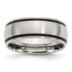 Chisel Stainless Steel Brushed with Black Rubber 8mm Band