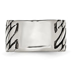 Stainless Steel Polished Tread Design Ring