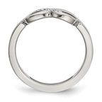 Chisel Stainless Steel Polished Infinity Symbol with CZ Ring