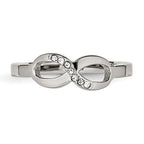 Chisel Stainless Steel Polished Infinity Symbol with CZ Ring