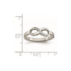 Chisel Stainless Steel Polished Infinity Symbol with CZ Ring
